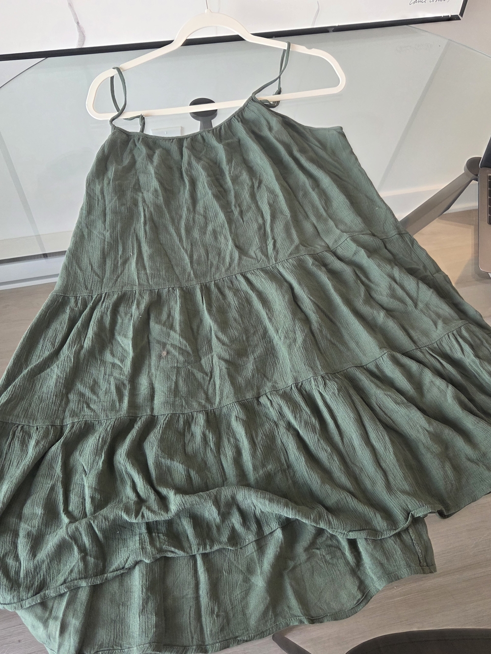 Women’s Tiered Midi Dress— Olive Green